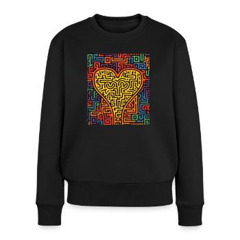 COEUR STREET ART - Pull Premium bio Femme - noir - Devant - Julia (174cm)