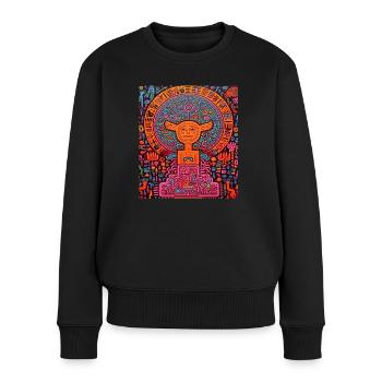 STREET ART IMAGINATION - Pull Premium bio Femme - noir - Devant - Julia (174cm)