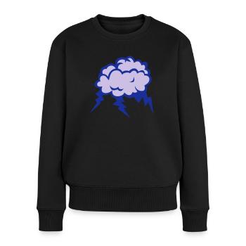 Bewölkte Cloud-Wolke Regen Gewitter 1 - Frauen Premium Bio Pullover - Schwarz - Vorne - Julia (174cm)