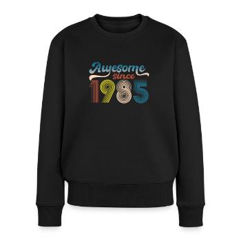 Vintage 1985 Retro Bitrthday Edition Limitée - Pull Premium bio Femme - noir - Devant - Julia (174cm)