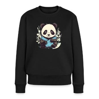 Panda - Pull Premium bio Femme - noir - Devant - Julia (174cm)