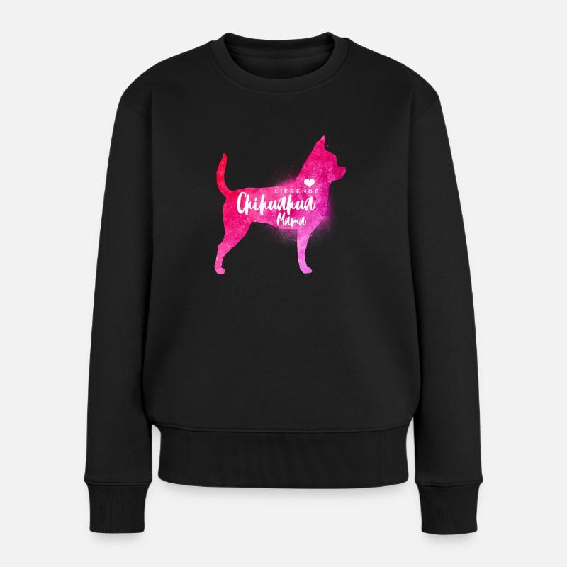 Liebende Chihuahua Mama - Frauen Premium Bio Pullover - Schwarz