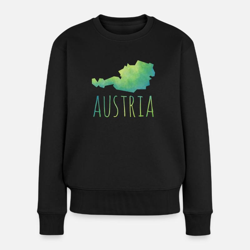 austria - Frauen Premium Bio Pullover - Schwarz