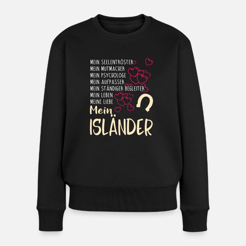 ISLÄNDER - mein - Frauen Premium Bio Pullover - Schwarz
