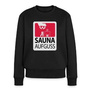 SaunaAufguss - Frauen Premium Bio Pullover - Schwarz - Vorne - Julia (174cm)