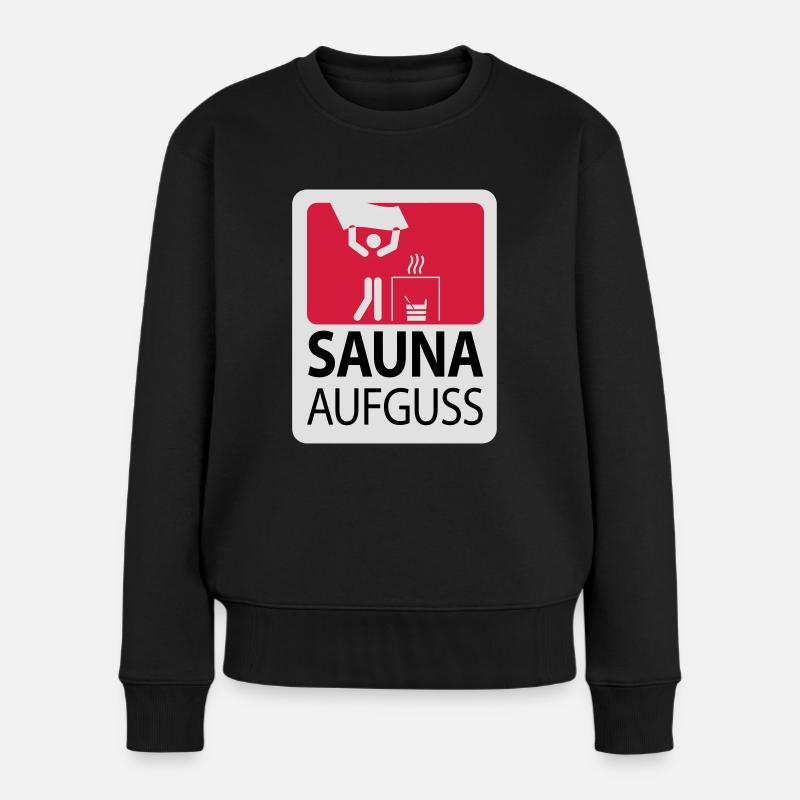 SaunaAufguss - Frauen Premium Bio Pullover - Schwarz