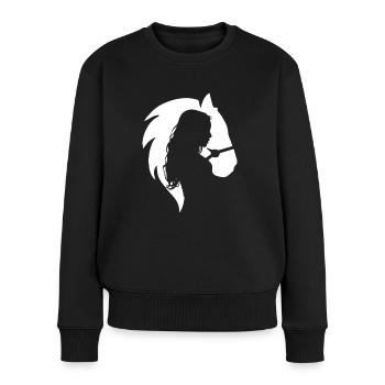 Cheval Amour Femme Cavalier Fille - Pull Premium bio Femme - noir - Devant - Julia (174cm)