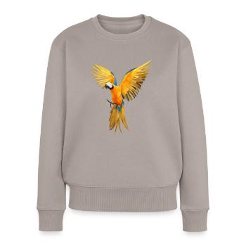Parrot low poly - Women's Premium Organic Jumper - taupe - Front - Julia (174cm)