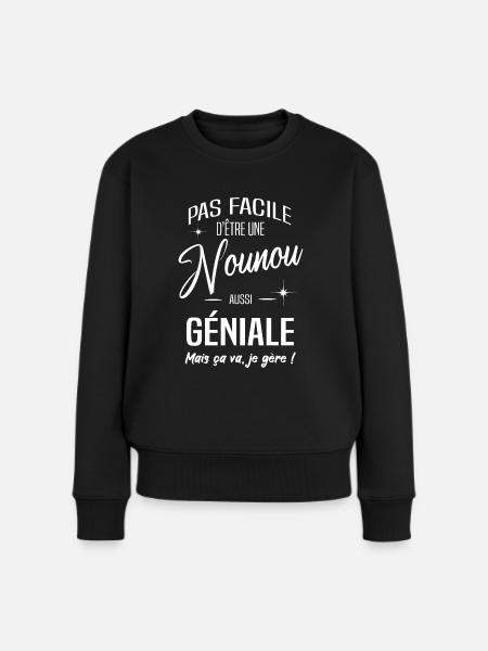 NOUNOU - ASSISTANTE MATERNELLE - Pull Premium bio Femme - noir