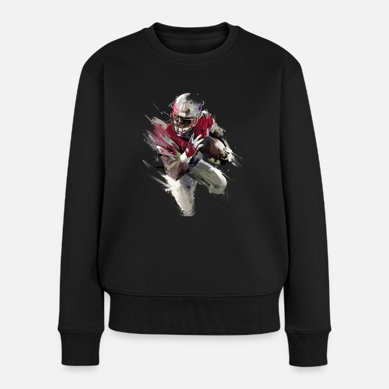 Running Back - Red Jersey - Frauen Premium Bio Pullover - Schwarz