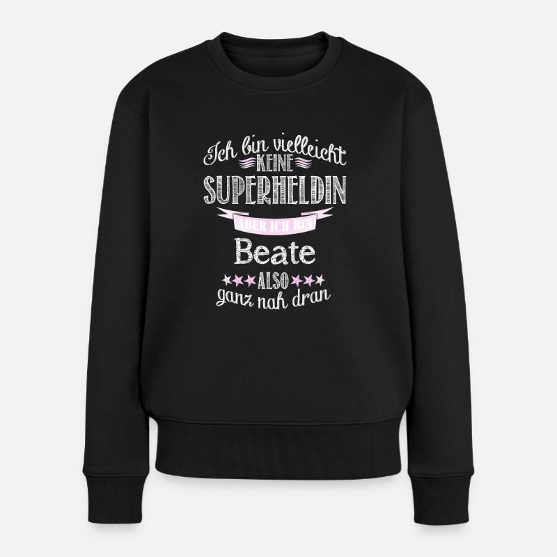 beate - Frauen Premium Bio Pullover - Schwarz