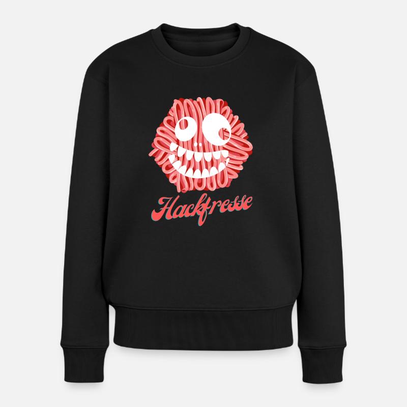 Hackfresse - Frauen Premium Bio Pullover - Schwarz