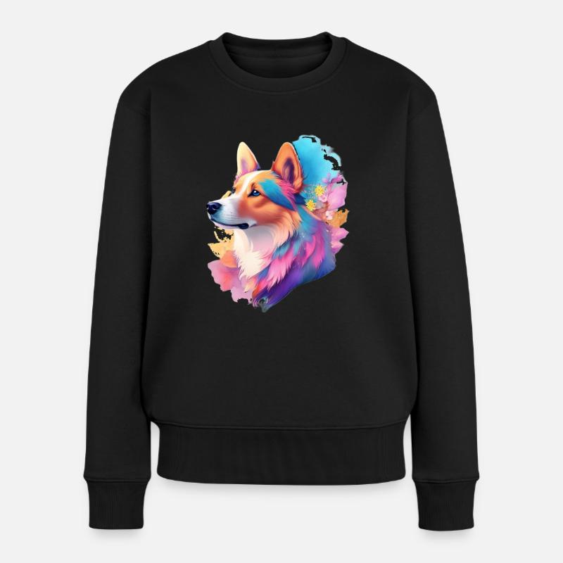 Hunde Portrait - Frauen Premium Bio Pullover - Schwarz