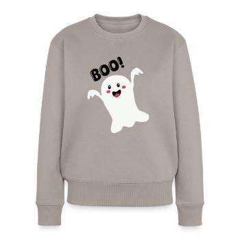 Fantôme 01 - Pull Premium bio Femme - taupe - Devant - Julia (174cm)