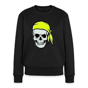 Crâne Pirate Ahoy - Pull Premium bio Femme - noir - Devant - Julia (174cm)