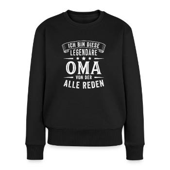 Oma Legende Großmutter Lustig Spruch - Frauen Premium Bio Pullover - Schwarz - Vorne - Julia (174cm)