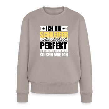 Perfekter Schleifer - Frauen Premium Bio Pullover - Taupe - Vorne - Julia (174cm)