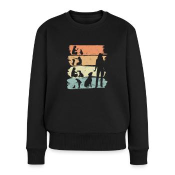 Hundetrainerin Hundeschule Hundetraining Geschenk - Frauen Premium Bio Pullover - Schwarz - Vorne - Julia (174cm)