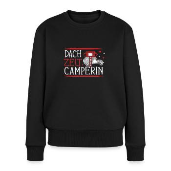 Dachzelt Camperin Autozelt Frau Dachzelten - Frauen Premium Bio Pullover - Schwarz - Vorne - Julia (174cm)