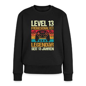 Veilchenhochzeit 13 jahre Hochzeitstag Ehemann - Frauen Premium Bio Pullover - Schwarz - Vorne - Julia (174cm)