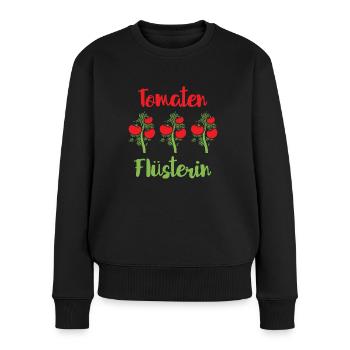 Tomaten Flüsterin - Frauen Premium Bio Pullover - Schwarz - Vorne - Julia (174cm)