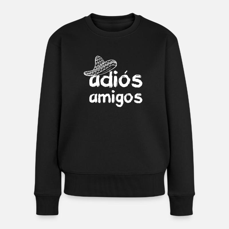 adiós amigos, white - Women's Premium Organic Jumper - black