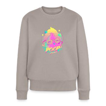 Poop Power - Frauen Premium Bio Pullover - Taupe - Vorne - Julia (174cm)