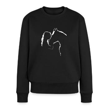 Cheval fille équitation chevaux équestre sport équestre - Pull Premium bio Femme - noir - Devant - Julia (174cm)