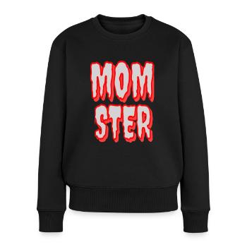 Halloween Mama Mutter Humor Momster - Frauen Premium Bio Pullover - Schwarz - Vorne - Julia (174cm)