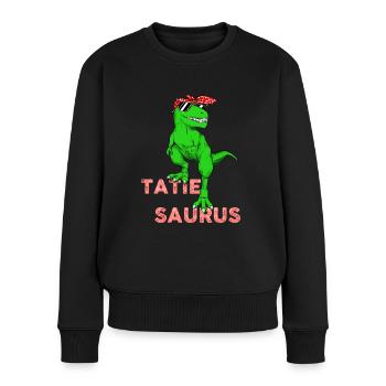 Mama Tatie saurus Vintage Dinosaure - Pull Premium bio Femme - noir - Devant - Julia (174cm)