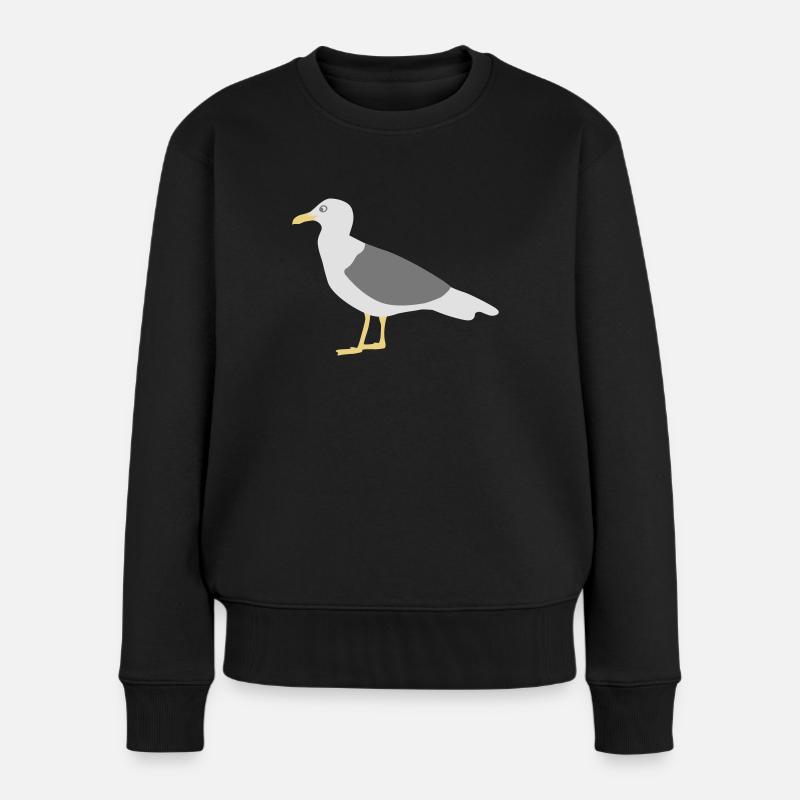 Möwe - Frauen Premium Bio Pullover - Schwarz