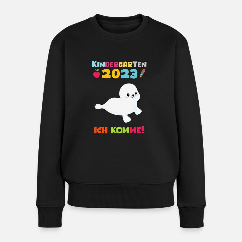 Kindergarten 2023 Ich Komme Jungen Kita Geschenk - Frauen Premium Bio Pullover - Schwarz