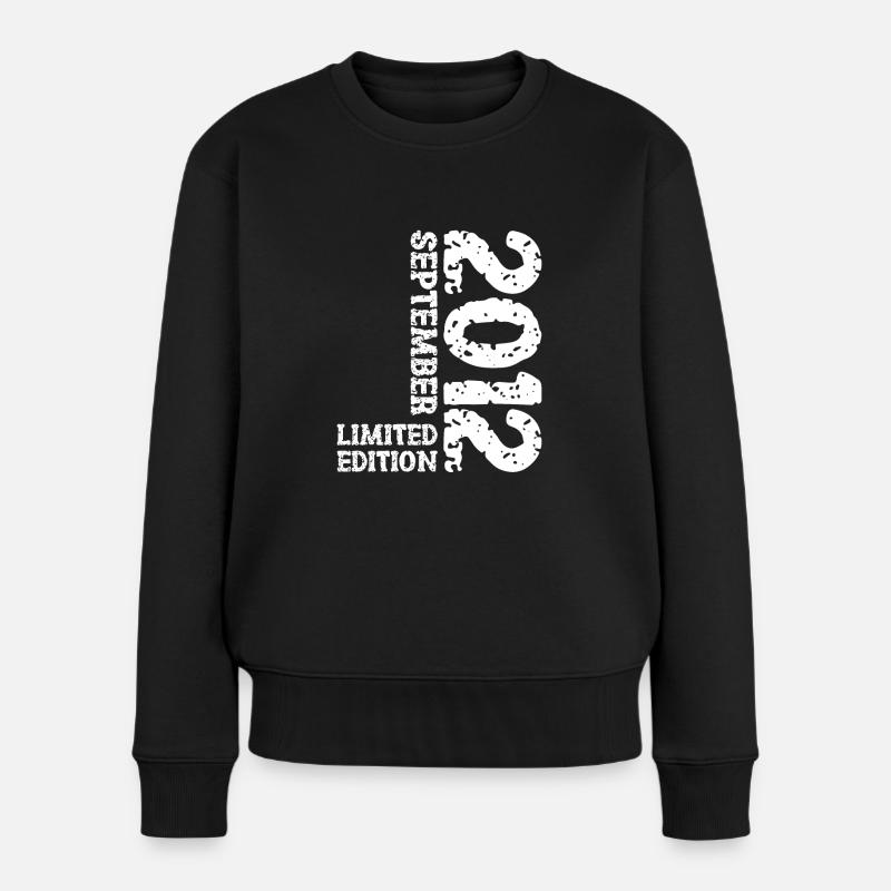 2012 September Limited Edition 11. Geburtstag Deko - Frauen Premium Bio Pullover - Schwarz