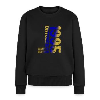 1995 Oktober Limited Edition 28. Geburtstag Deko - Frauen Premium Bio Pullover - Schwarz - Vorne - Julia (174cm)
