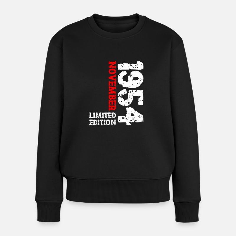 1954 November Limited Edition 69. Geburtstag Deko - Frauen Premium Bio Pullover - Schwarz