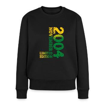 2004 November Limited Edition 19. Geburtstag Deko - Frauen Premium Bio Pullover - Schwarz - Vorne - Julia (174cm)