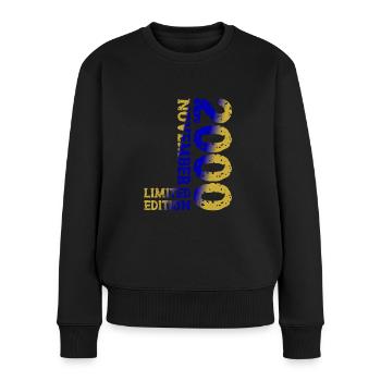 2000 November Limited Edition 23rd Birthday Decoration - Women's Premium Organic Jumper - black - Front - Julia (174cm)