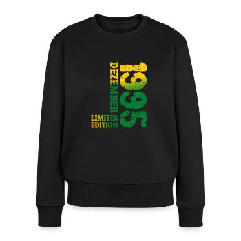 1995 Dezember Limited Edition 28. Geburtstag Deko - Frauen Premium Bio Pullover - Schwarz - Vorne - Julia (174cm)