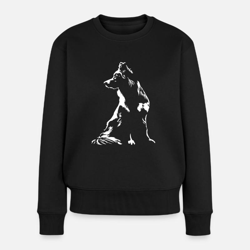 Australian Shepherd Silhouette Aussie Wilsigns - Frauen Premium Bio Pullover - Schwarz