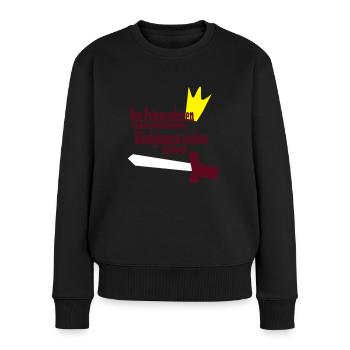 Königinnen ziehen ihr Schwert - Frauen Premium Bio Pullover - Schwarz - Vorne - Julia (174cm)