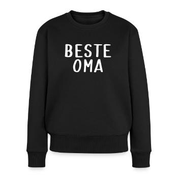 Beste Oma - Frauen Premium Bio Pullover - Schwarz - Vorne - Julia (174cm)