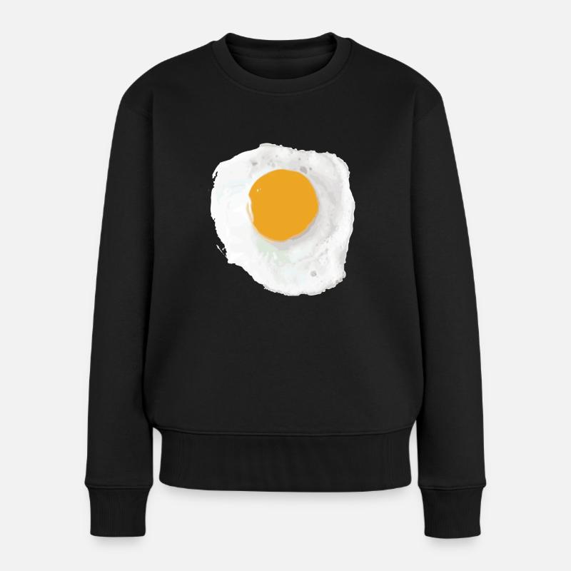 Spiegelei - Frauen Premium Bio Pullover - Schwarz