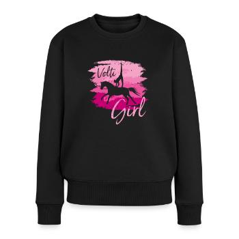 Volti Girl Pferdesport Voltigieren by TinaShirts - Frauen Premium Bio Pullover - Schwarz - Vorne - Julia (174cm)
