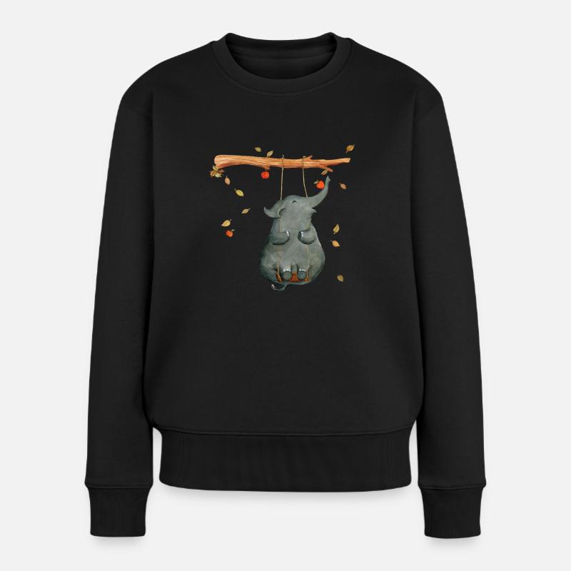 éléphant - Pull Premium bio Femme - noir