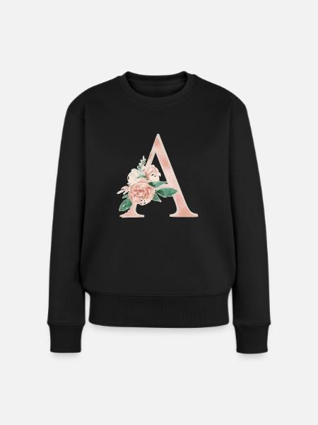 Buchstabe A - Initiale - Frauen Premium Bio Pullover - Schwarz
