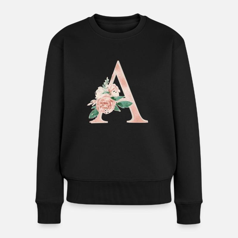 Buchstabe A - Initiale - Frauen Premium Bio Pullover - Schwarz