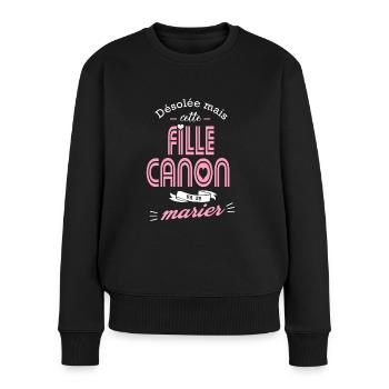 future mariée T-shirt evjf - Pull Premium bio Femme - noir - Devant - Julia (174cm)