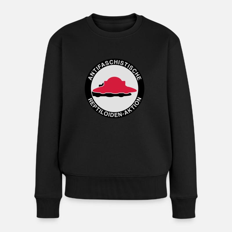 Antifaschistische Reptiloiden-Aktion - Frauen Premium Bio Pullover - Schwarz
