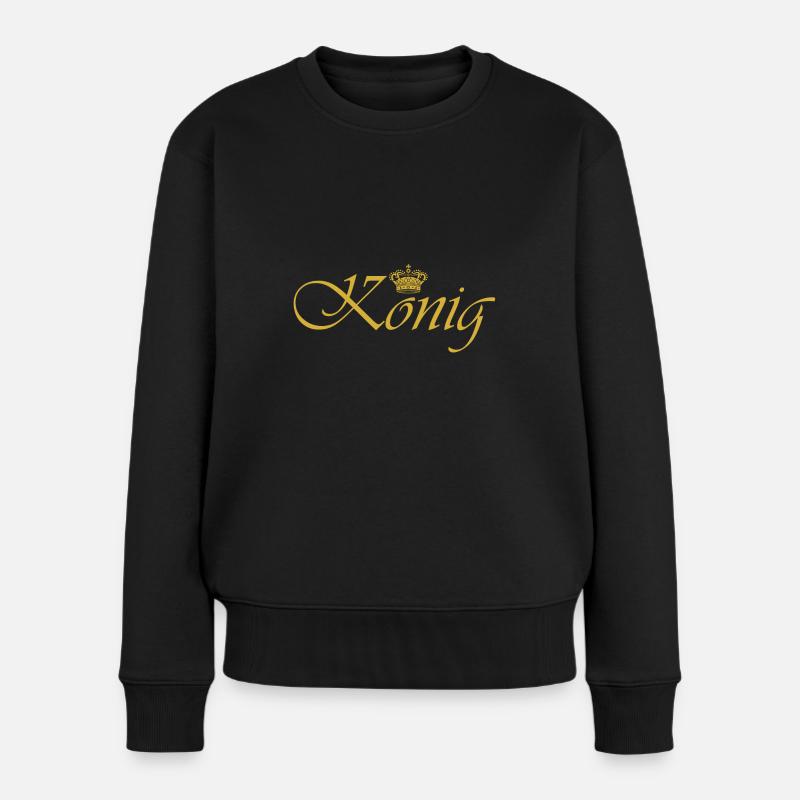 Roi couronne d'or - Pull Premium bio Femme - noir