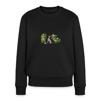 Carillon éolien avec des fleurs - Pull Premium bio Femme - noir - Devant - Julia (174cm)